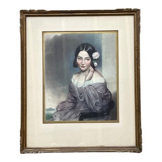 Vintage Gilt Framed Portrait Engraving For Sale
