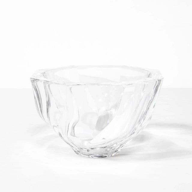 Transparent Mid-Century Modernist Spiral Form Crystal Bowl by Orrefors For Sale - Image 8 of 12