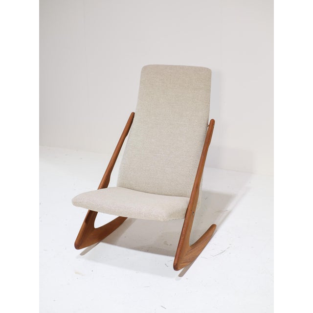 Boomerang Rocking Chair attributed to Mogens Kold in Teak, Denmark 1960s For Sale - Image 6 of 13