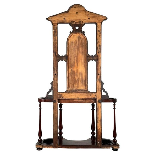 19th Century English Mahogany Marble Top Hall Stand For Sale - Image 10 of 12