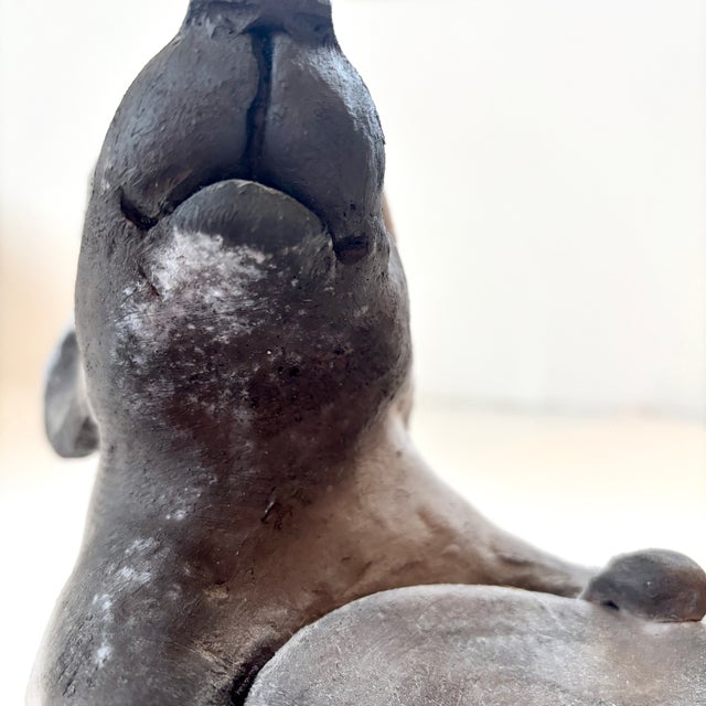 Folk Art Clay Rabbit Sculpture by Internationally Recognized Artist Jeanne Stevens-Sollman For Sale - Image 3 of 8