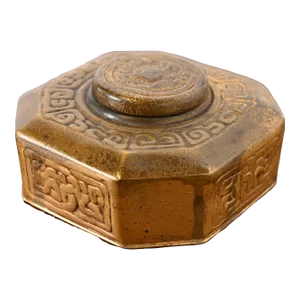 Tiffany Studios New York Zodiac Bronze Doré Inkwell