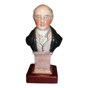 Antique 19th Century Staffordshire Pearlware Portrait Bust of Prime Minister George Canning