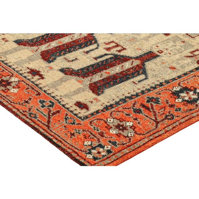 Rug & Kilim’s Burano Rug in Beige With Human Pictorials and Floral Patterns For Sale In New York - Image 6 of 8