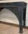 Stylish Organic Modern Aged Charcoal Finished Pine Arches Console Table, showroom floor sample