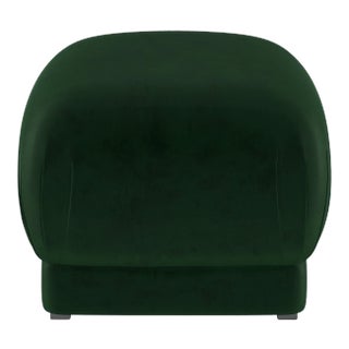 Lyra Ottoman in Emerald Luxe Velvet For Sale