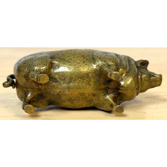 Victorian English Brass Figural Pig Inkwell with Articulated Back Lids, C. 1875 For Sale - Image 18 of 18