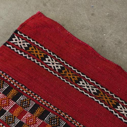 Large decorative kilim, which can be used as a floor and wall hanging. This characteristic rug has mainly red colors and...
