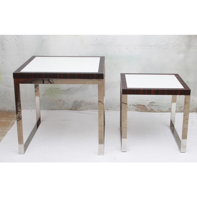 2000 - 2009 Vintage Cube Table in Chrome and Rosewood, 2000 For Sale - Image 5 of 12