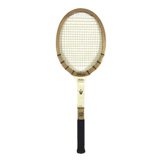 1930’s-40’s Jack Kramer Vintage Wooden Tennis Racket Signature for Designer Decorating Wood Racquet Beach House For Sale