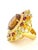 Bochic "Orient" Vintage Natural Citrine & Peridot Cocktail Ring Set In 18K Gold&Silver Natural Center Cognac Citrine 23.00...
