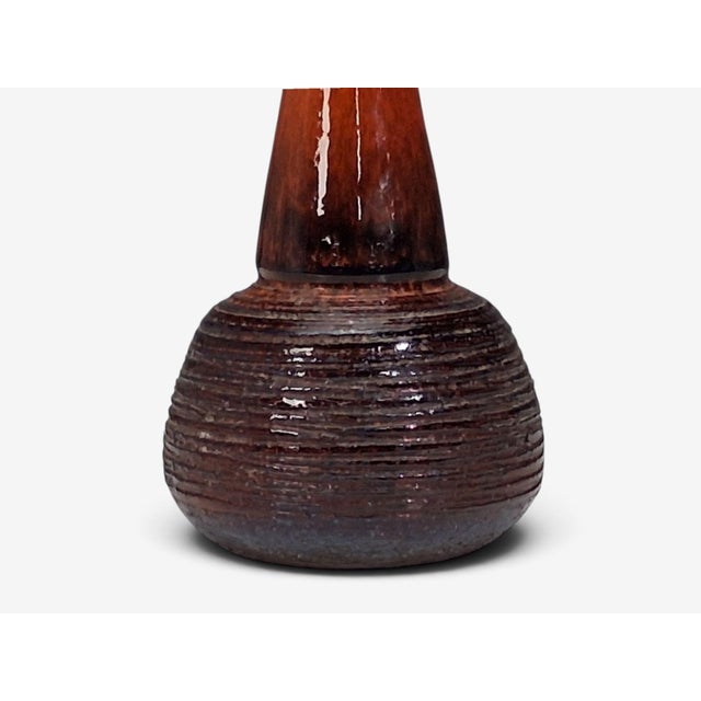 Brown 1970s Danish Mid-Century Modern, Orange-Red Glazed Stoneware For Sale - Image 8 of 10