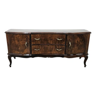 Chippendale Dressing Table in Walnut Burl and Brass, 1940 For Sale