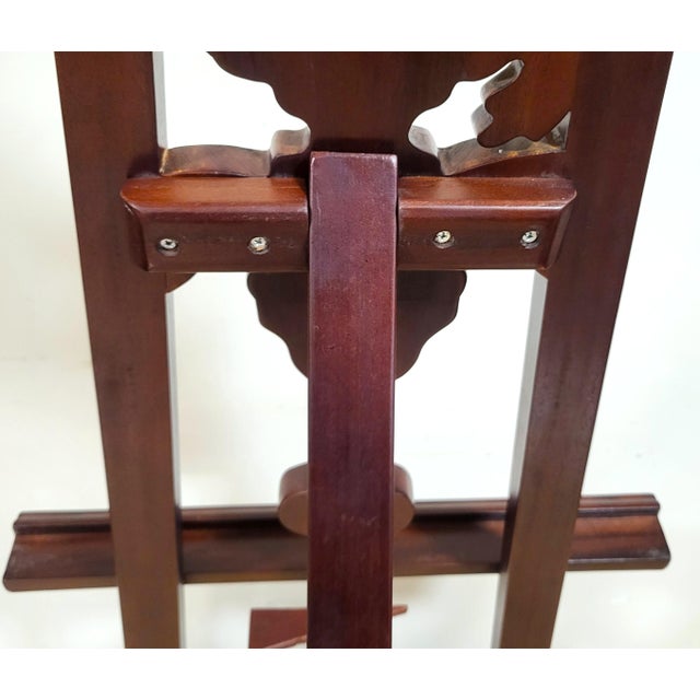 Vintage American 20th C Carved Mahogany Baroque Revival Easel Floor Display Stand For Sale - Image 14 of 15