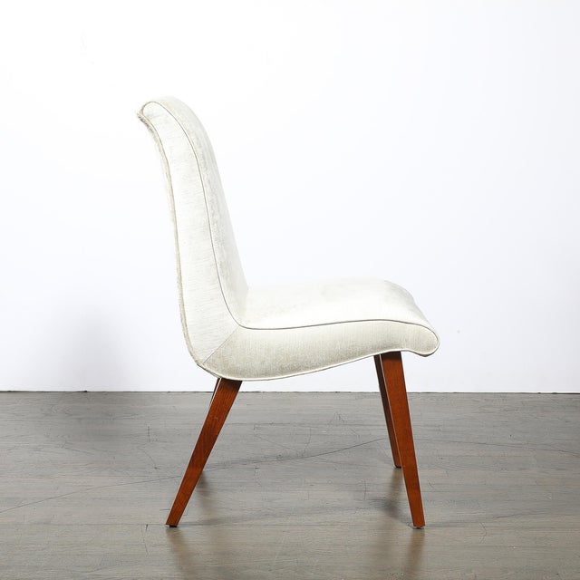 Art Deco Button-Back Velvet & Walnut Chair by Russel Wright for Conant Ball For Sale - Image 12 of 12