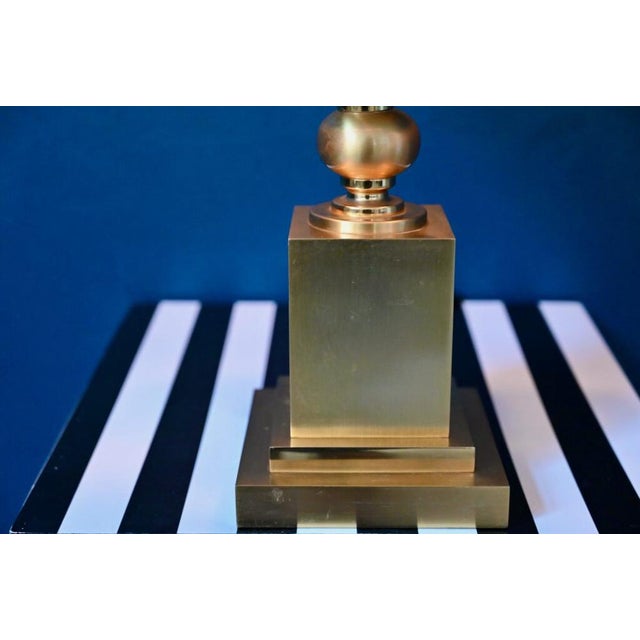 Bronze & Brass Coconut Lamp from Maison Charles, Paris, 1970s For Sale - Image 9 of 18