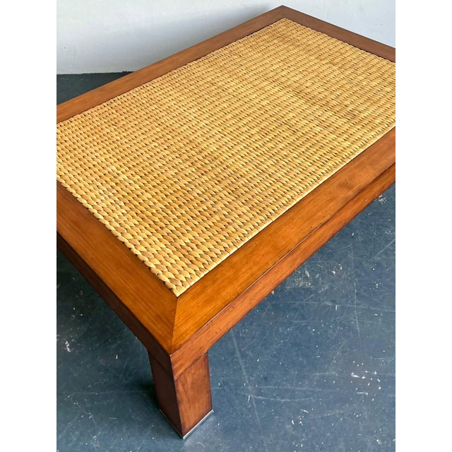 Vintage Woven Rattan “Modern Barn” Coffee Table After Ralph Lauren For Sale - Image 10 of 12