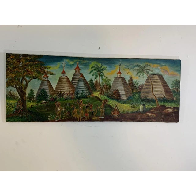 Modern Ludwik a Smialkowski 1934 East Indian Agodas Oil Painting For Sale - Image 3 of 11