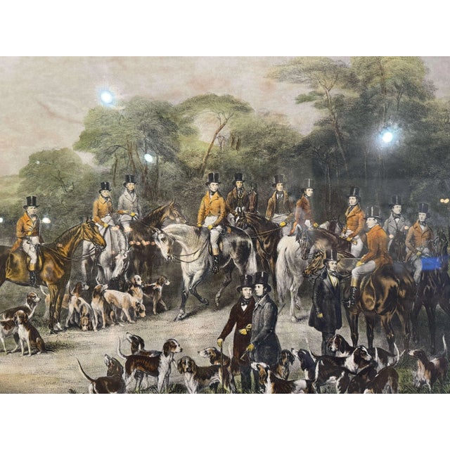 19th Century English Hand-Colored Fox Hunting Engraving “The Bury Hunt” For Sale - Image 4 of 9