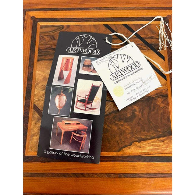 1970s Studio Craft Pedestal Side Table by Jim Hessel for Artwood Gallery, Northwest Modern Woodworking For Sale - Image 10 of 12