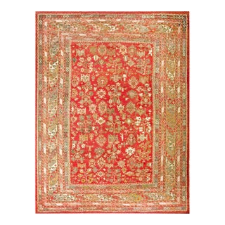 Soft Rustic Red Antique Tribal Allover Design Antique Turkish Ghiordes Oushak Rug For Sale