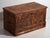 Wood Antique Brown Trunk with Floral Motifs, 1920s For Sale - Image 7 of 18