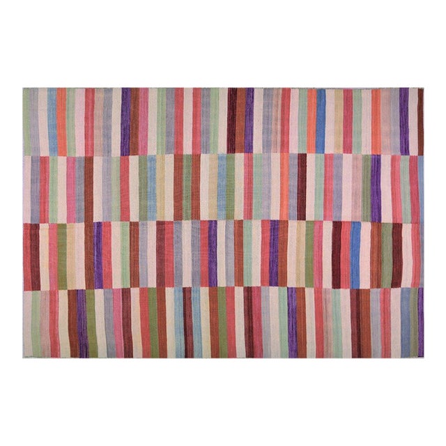 Turkish Flatweave With Soft Texture, 6'4"x9'5" For Sale