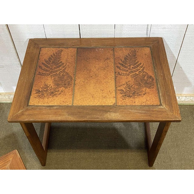Nesting Tables in Teak with Tiled Tops, 1970s, Set of 3 For Sale - Image 6 of 11