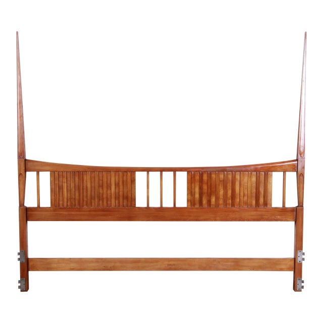 John MidCentury Modern Sculpted Cherry Wood King Size