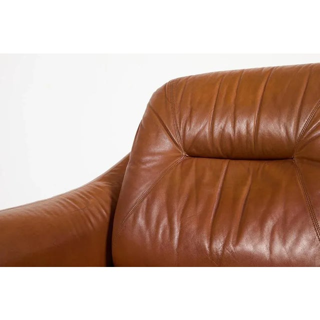 Animal Skin Italian Sculptural Leather Lounge Chair, 1960s For Sale - Image 7 of 10