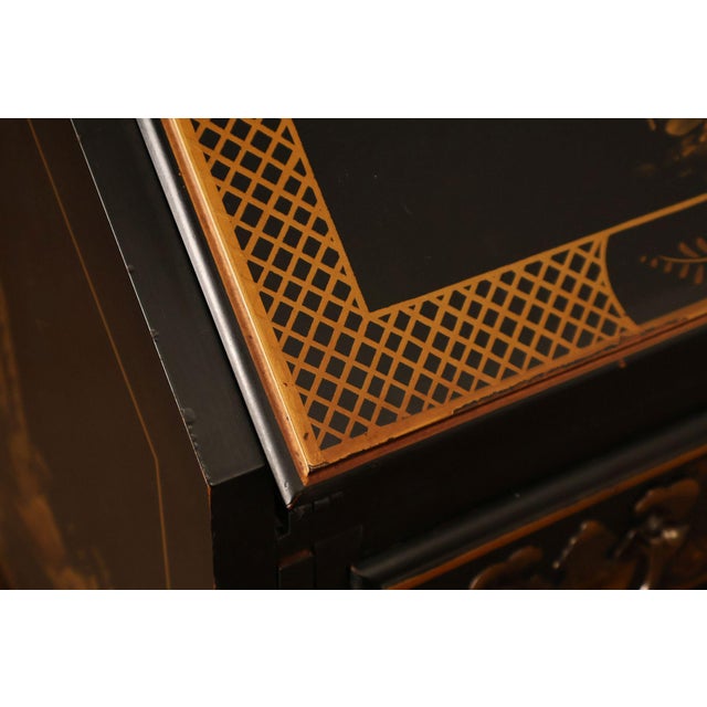 Queen Anne Style Chinoiserie Slant Front Writing Desk For Sale - Image 17 of 18