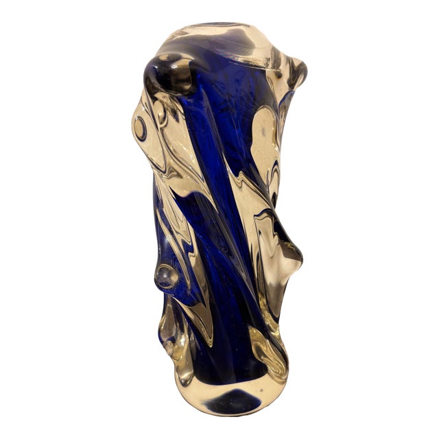 Murano Cobalt Blue Diminutive Vase For Sale