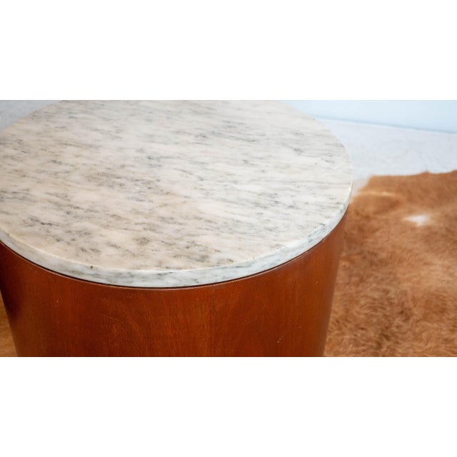 1980s Architectural Supplements for Habitat Carrara Marble Drums - A Pair For Sale - Image 9 of 18