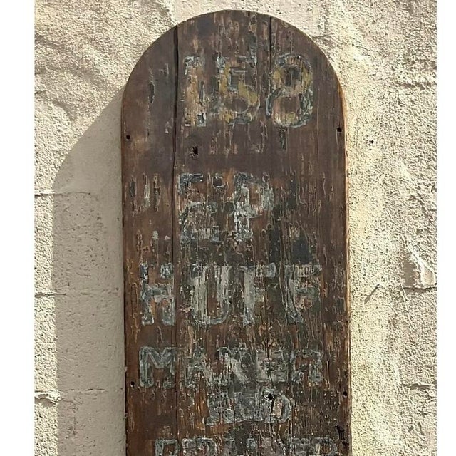 Coffee Vintage Boho Folk Art Blade Sign For Sale - Image 8 of 12