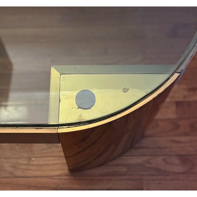 1980s Monumental ‘Banker’ Coffee Table in Polished Brass and Glass Attributed to Karl Springer For Sale - Image 9 of 10