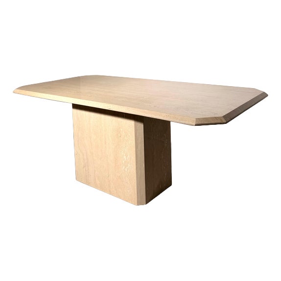 Vintage Travertine Dining Table For Sale