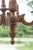 French Neoclassical Five-Light Carved Wood Chandelier with Aged Gold Finish, 1950 For Sale - Image 4 of 8
