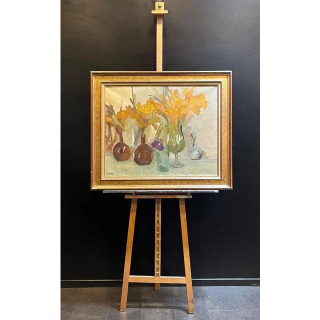 René Guinand, Faded Flowers, 1980s, Oil on Canvas For Sale - Image 10 of 14