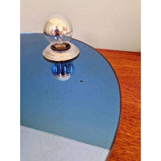 Space Age Wall or Ceiling Light in Blue Mirrored Glass, 1970s For Sale - Image 6 of 14