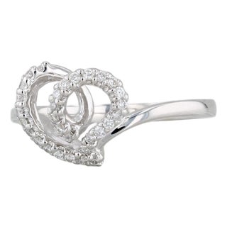 Piero Milano Diamond Heart Swirl Ring 18k White Gold With Box Size 7 For Sale