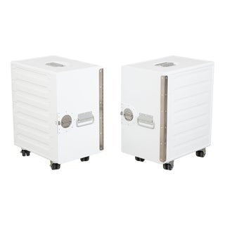 White Aircraft Trolleys with Box Containers from Bordbar, Set of 2 For Sale