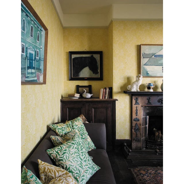 English Morris & Co Marigold Wallpaper in Orange - a Sample For Sale - Image 3 of 3