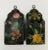 Stunning Antique Hand Painted Wooden Letter (Mail) Boxes that Hang By Hand Forged Iron. Beautiful floral detail and...