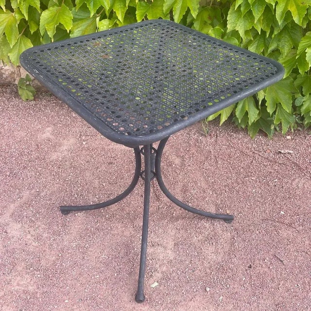 Black Wrought Iron Pedestal Table, 1960s For Sale - Image 9 of 9