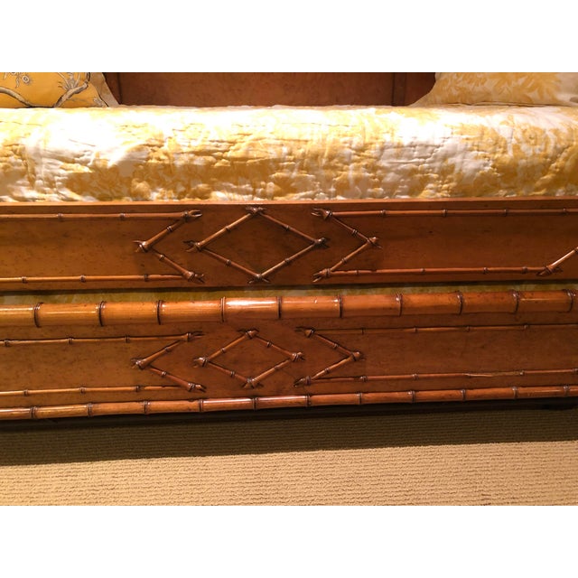 Wood Antique Reimagined 2 Colonial Style Twin Beds to Trundle Bed, Bamboo and Cane For Sale - Image 7 of 11