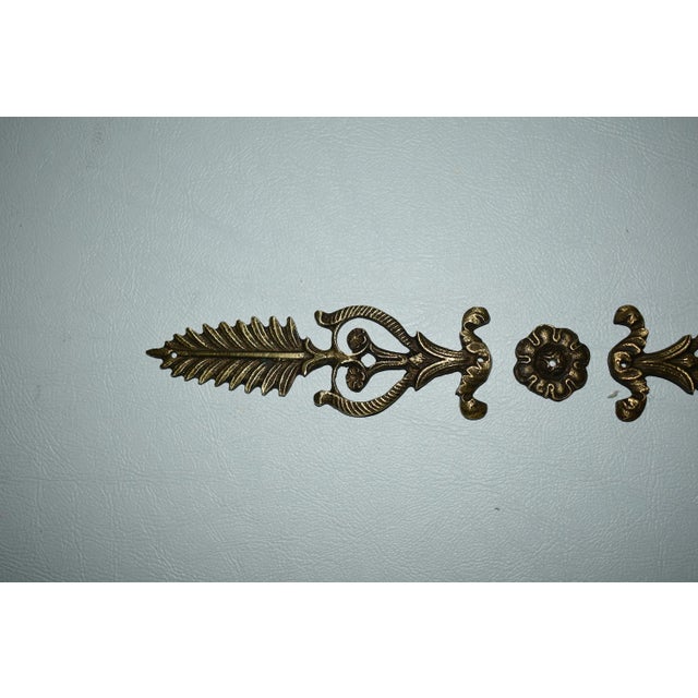 Traditional Antique Brass French Empire Style 3 Pc. Decorative Furniture Ormolu For Sale - Image 3 of 10
