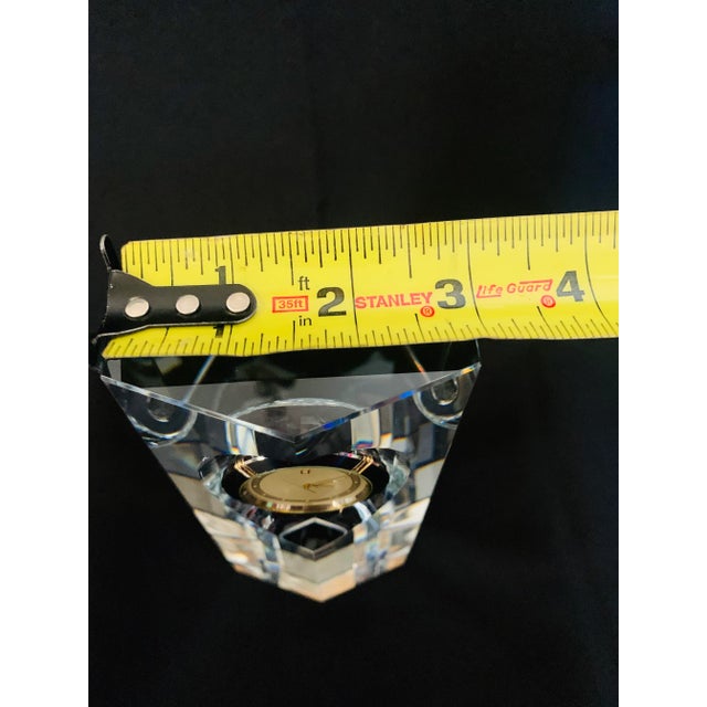 Vintage Hoya Museum Crystal Desk Clock For Sale - Image 11 of 13