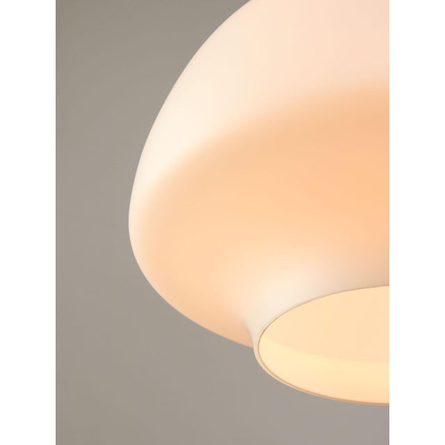 Mid-Century Modern Italian Opaline Glass and Brass Pendant Lamp For Sale - Image 13 of 16
