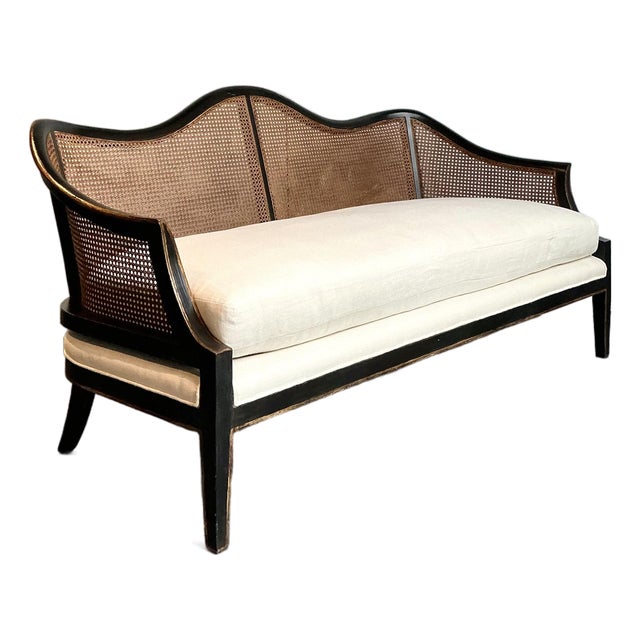 Vintage Nancy Corzine Cane Sofa For Sale