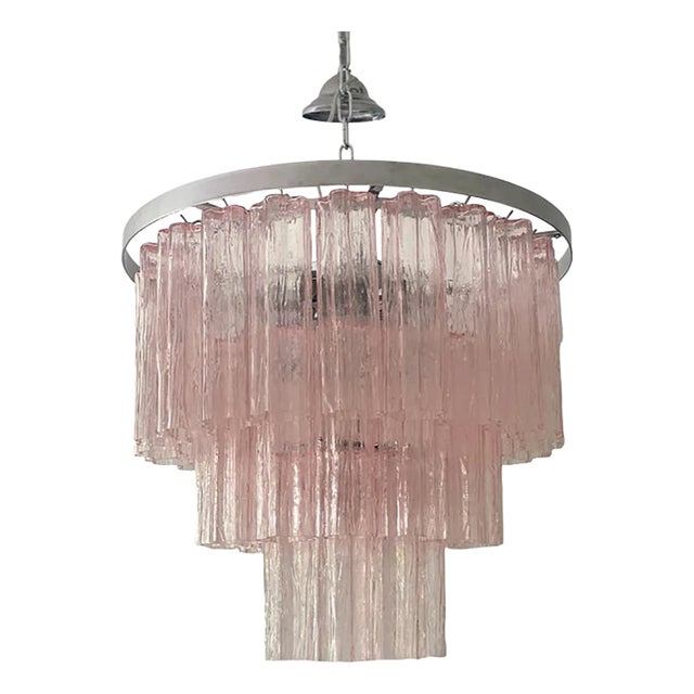 Tronchi Murano Glass Chandelier in Venini Style by Simoeng For Sale